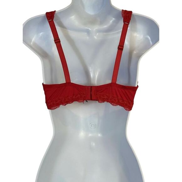 Aerie Happy Lace Trim Bra, Red, 36D - Picture 4 of 5